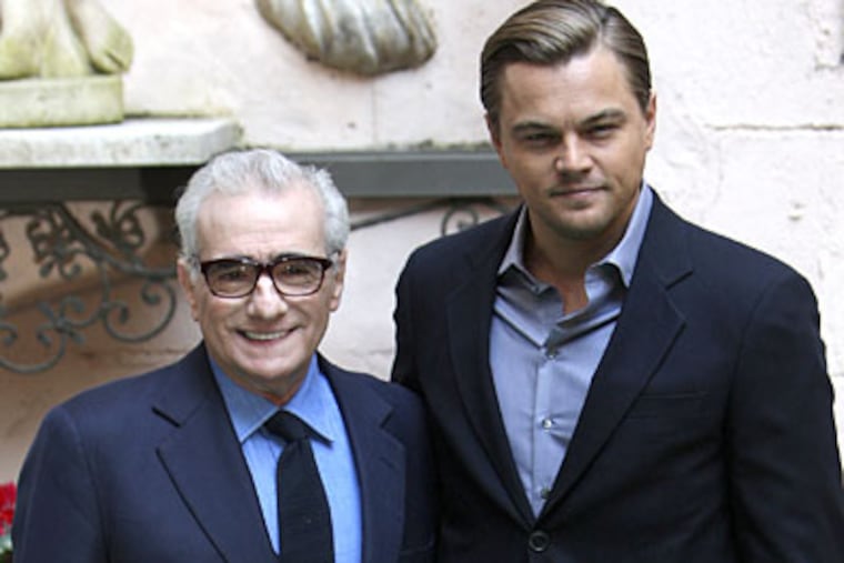 Martin Scorsese (left) and Leonardo DiCaprio at an event in Rome to promote "Shutter Island." (ALESSANDRA TARANTINO / Associated Press)