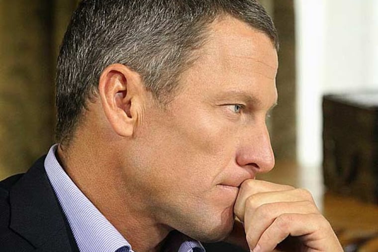 Provided by Harpo Studios Inc., Lance Armstrong listens as he is interviewed by talk show host Oprah Winfrey during taping for the show "Oprah and Lance Armstrong: The Worldwide Exclusive" in Austin, Texas. Armstrong
confessed to using performance-enhancing drugs to win the Tour de
France cycling during the interview that aired Thursday, Jan. 17,
reversing more than a decade of denial. (Courtesy of Harpo Studios, Inc., George Burns/AP)