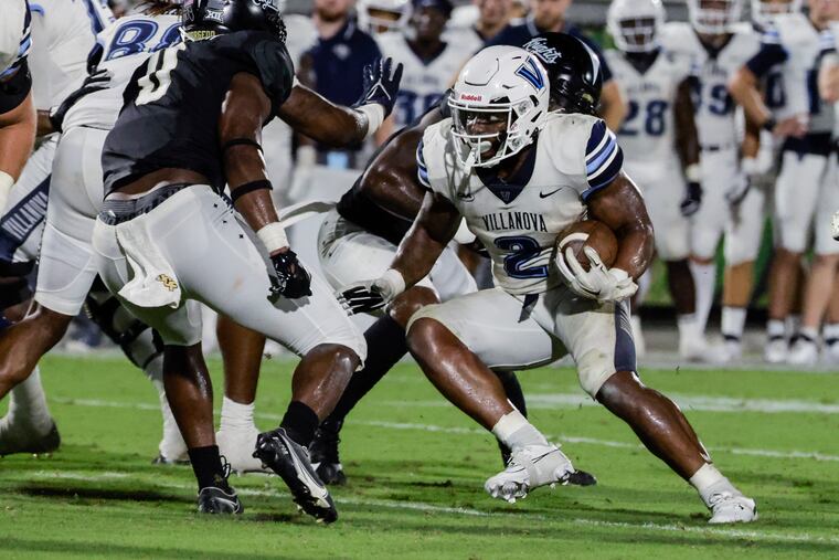 Villanova running back Jalen Jackson (2) and the Wildcats head out on the road Saturday to face Albany at 3:30 p.m.
