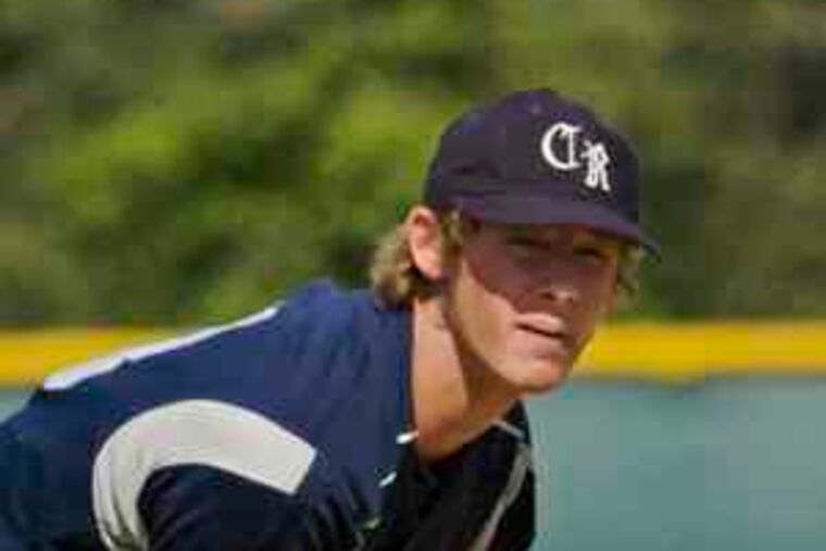 Council Rock North's Scott Runzer held off Methacton as the Indians won a second-round Class AAAA district playoff game, 8-5. Owen J. Roberts will be next in tomorrow's quarterfinal.