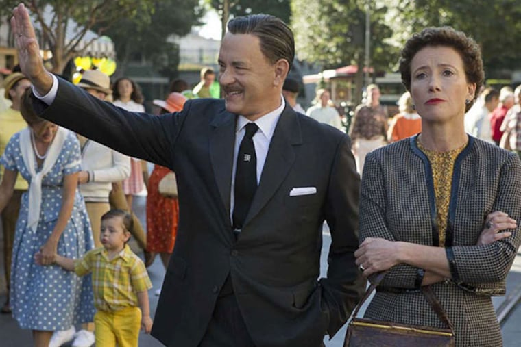 Walt Disney (Tom Hanks), and P.L. Travers (Emma Thompson), in Disney’s “Saving Mr. Banks. (François Duhamel/Disney Enterprises)