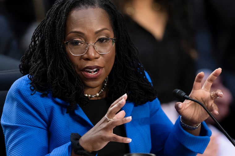 Supreme Court nominee Ketanji Brown Jackson testifies during her Senate Judiciary Committee confirmation hearing Wednesday on Capitol Hill.