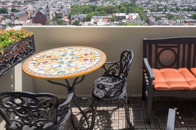 The view from the Carroll's balcony overlooking Philadelphia. ( ED HILLE / staff photographer )