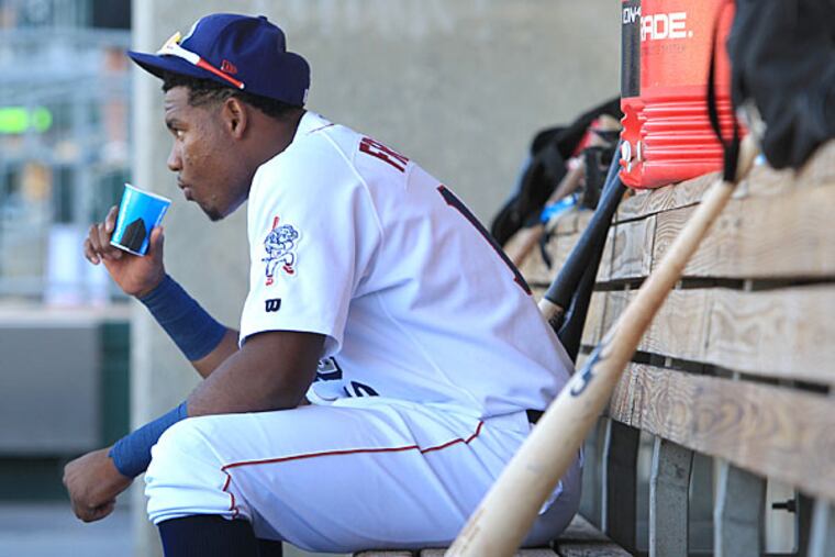 Maikel Franco, shown here a triple-A in 2014, returned Wednesday to the Lehigh Valley IronPigs.