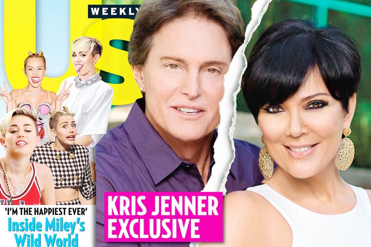 This cover image released by US Weekly shows the exclusive announcement about the break-up of celebrity couple Bruce Jenner and Kris Jenner. The couple confirmed they’ve split and have been separated for a year. (AP Photo/US Weekly)