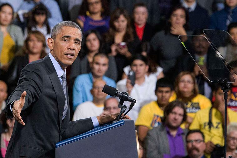 President Obama talking last month about his executive actions on immigration. (AP Photo/The Arizona Republic, Nick Oza)