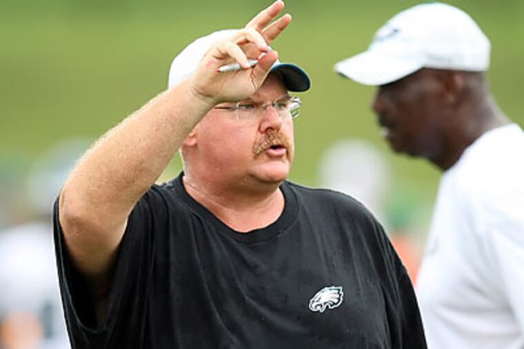 With such a talent-laden team, Andy Reid is under pressure to deliver a Super Bowl this year. (Steven M. Falk/Staff Photographer)