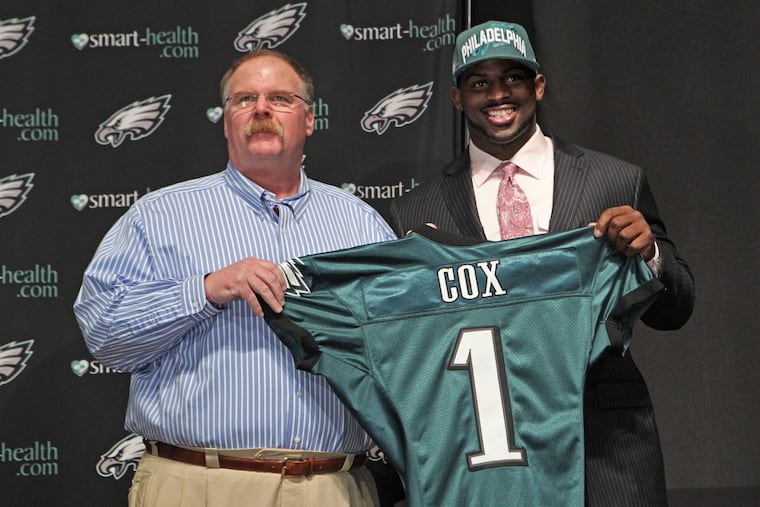 Fletcher Cox, in 2012, was the pick the last time the Eagles held the 12th overall selection in the draft.