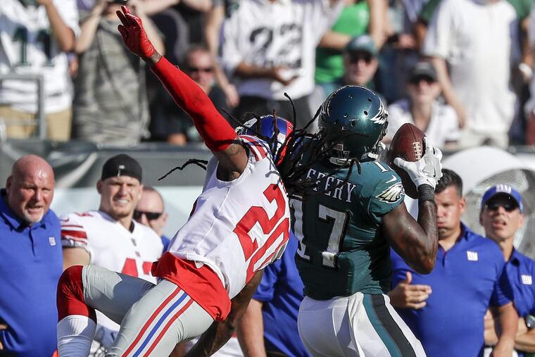 Janoris Jenkins (left) during last season against the Eagles.