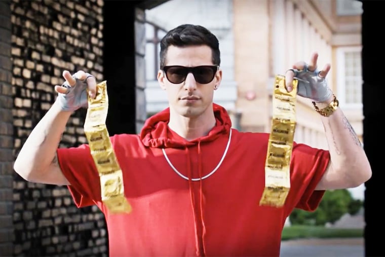 Andy Samberg as boy-band-star-turned-rapper Conner4Real in "Popstar: Never Stop Never Stopping."