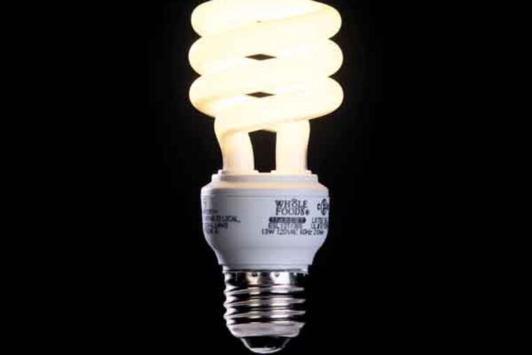 A 13 watt 800 Lumens CFL , compcat florescent bulb. ( Michael Bryant / Staff Photographer ) 01/20/2011 120696 SANDYB24-a THIS WILL BE THE CENTERPIECE THIS WEEK. It will be an update on residential lighting. The incandescent bulb as we know it will begin its phase-out in 2012. The big-box stores aisles are filled with alternatives, from improved CFLs to myriad LEDs to even more efficient incandescents.