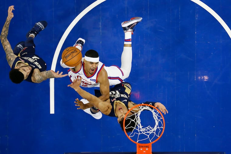 Sixers forward Tobias Harris (with ball) deserves NBA All-Star consideration.