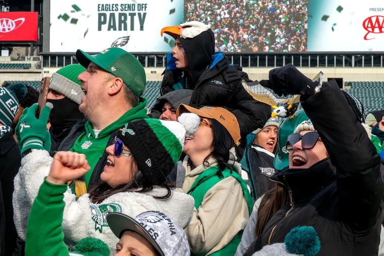 Eagles fans at the sendoff party.
