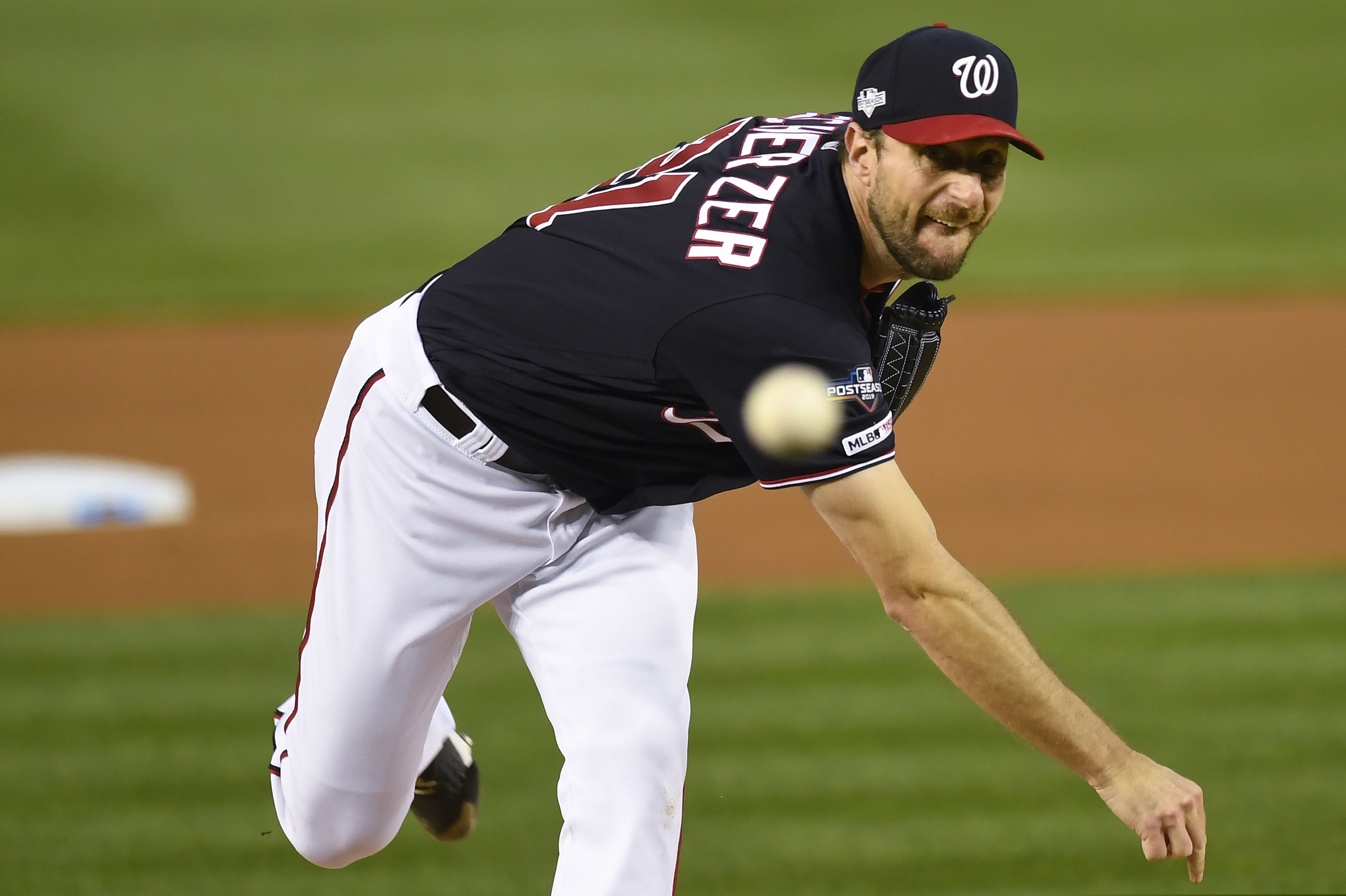 The Washington Nationals will look to three-time Cy Young Award winner Max Scherzer tonight to deliver the first title in franchise history.