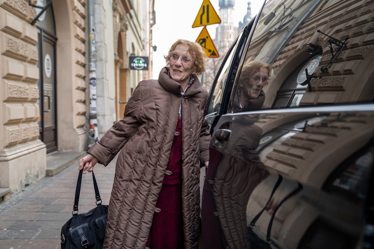 After taking a charter flight form Newark, New Jersey to Krakow, Poland, Holocaust survivor, 91-year-old Anneliese Nossbaum, arrives at the Hotel Stary in the Old City on January 26, 2020. She traveled to Poland for the 75th anniversary of the liberation of Auschwitz. (Lauren Schneiderman/The Philadelphia Inquirer/TNS)