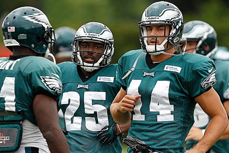 Eagles running back LeSean McCoy and wide receiver Riley Cooper. (David Maialetti/Staff Photographer)
