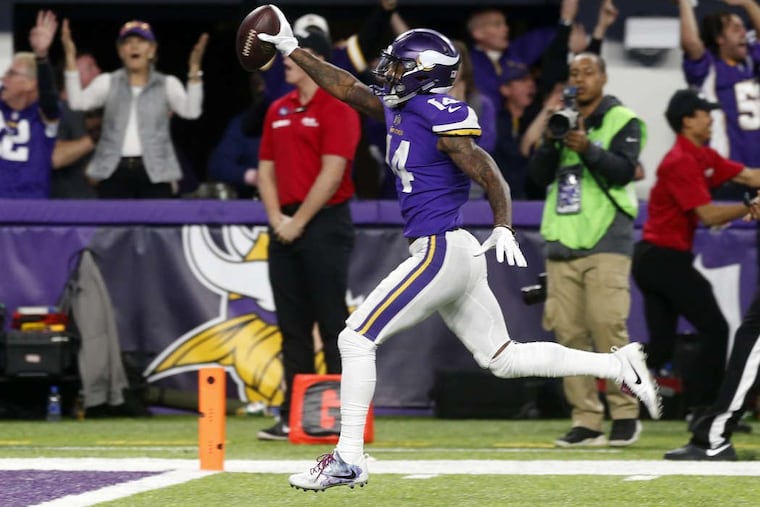 The signature moment in the Vikings-Saints game. They played this one inside, and the Vikings might feel like they’re inside in South Philly on Sunday