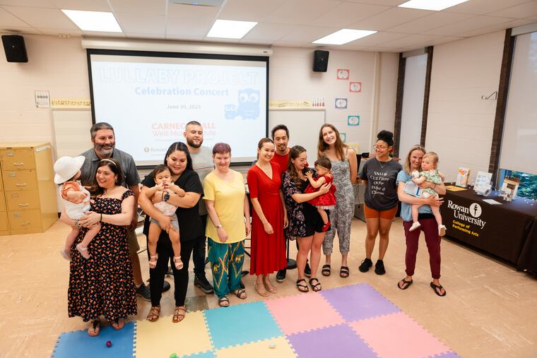 Guests of the Lullaby Project pose for a picture at Rowan University in Glassboro on Friday, June 30, 2023. The Lullaby Project is a project of Carnegie Hall, partnering with other music and social programs in the U.S. and other countries in which caregivers create lullabies for their babies, but in the process think about being caregivers and what they want for their children.