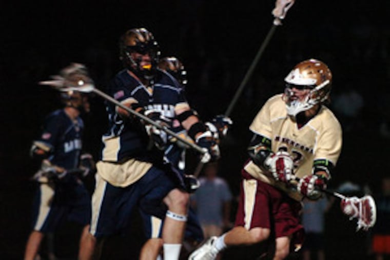 Haverford School's Ben Bourke (right) takes a shot against La Salle. Bourke scored once for the third-seeded Fords.