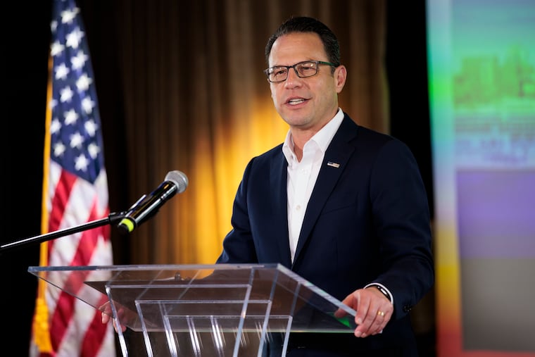 Gov. Josh Shapiro in April 2026 in Philadelphia. He will give a speech before the ceremonial meeting of Congress at Independence Hall on Thursday.