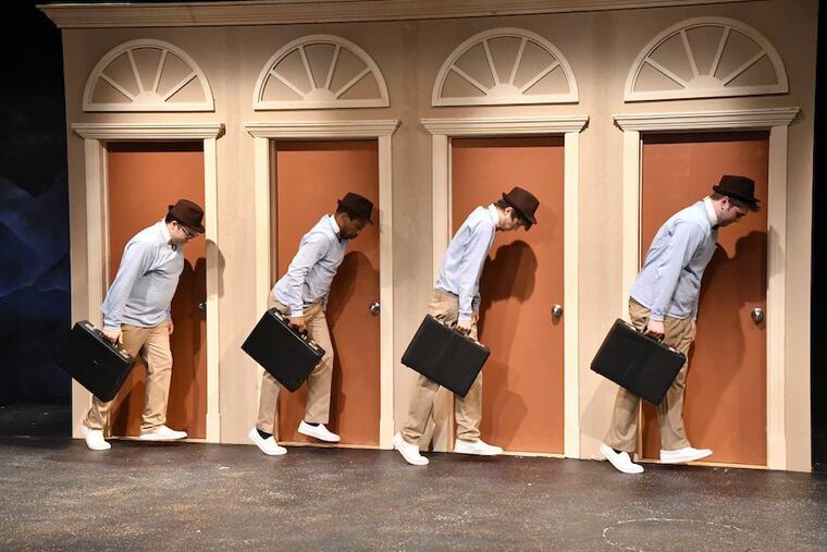 Jewel Walker's TUESDAY at Hedgerow Theatre (from left) Anthony Jennings, Dontay Driver, Connor Wisely, John Hoover.