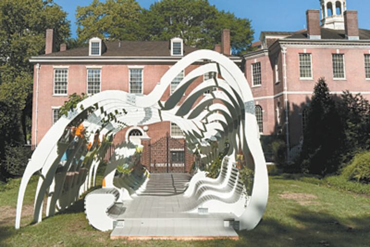“The Greenhouse Projects,” at the American Philosophical Society, are inspired by the Empress Josephine’s hothouses. (Brent Wahl)