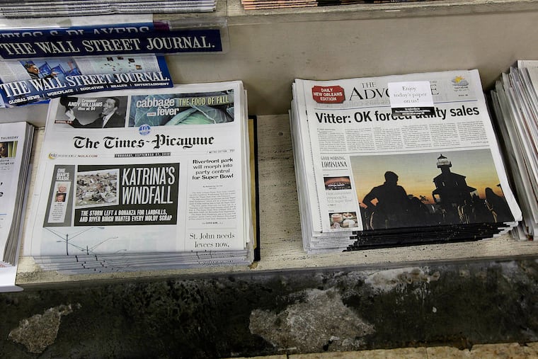The Advocate and the New Orleans Times-Picayune. The newspaper group last week announced it was furloughing about a tenth of its 400-member workforce, with the remaining employees switching to a four-day week.