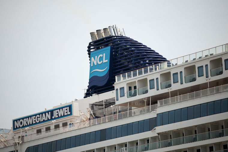 The recently refurbished Norwegian Jewel docked at the under construction PhilaPort Cruise Terminal on Thursday, April 16, 2026 in Philadelphia.