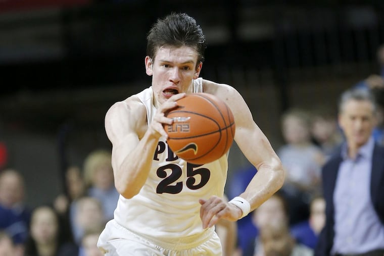 Penn forward AJ Brodeur had 34 points over the two games in New England.