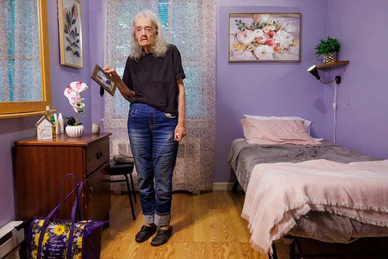 Mildred Krzystan at her home on Wayne Avenue in Philadelphia where she lives in a group home. Photograph taken on Friday morning June 7, 2024. Krzystan lost many of her personal items when Bethesda Court told residents they had to leave.