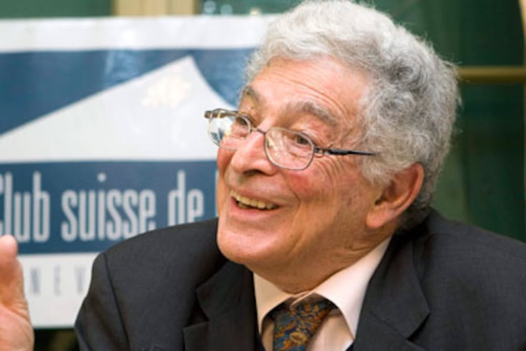 Former Chief Justice and President of South Africa's Constitutional Court Justice Arthur Chaskalson, chairman of the Eminent Jurists Panel, answers journalists' questions about the launch of the Eminent Jurist Panel Report on Terrorism, Counter terrorism and Human Rights, during a press conference at the Geneva Press Club, in Geneva, Switzerland, Monday, Feb. 16, 2009. (AP Photo/Keystone, Salvatore Di Nolfi)