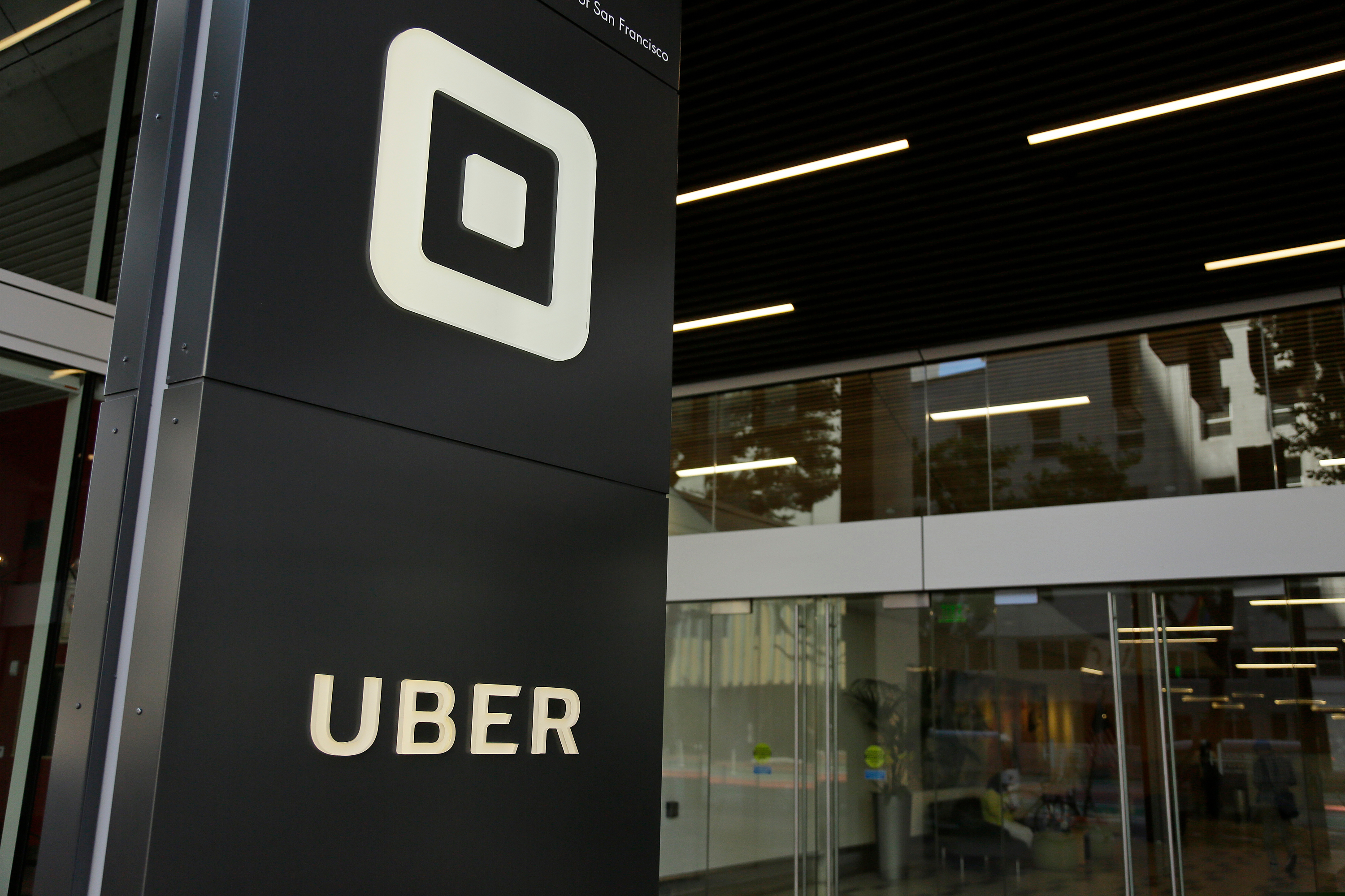 FILE photo shows the building that houses the headquarters of Uber, in San Francisco. (AP Photo/Eric Risberg, File)