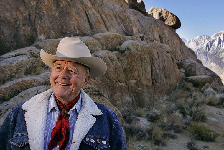 Actor Dick Jones, photographed in the Alabama Hills, near Lone Pine, Calif., in 2006 when he was a celebrity guest at the Lone Pine Film Festival.