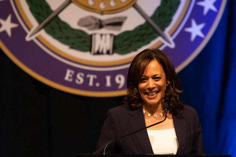 Sen. Kamala Harris, D-Cali., speaks at the Omega Psi Phi Fraternity Inc.’s inaugural Dr. Moses C. Norman Sr. International Leadership Conference in Atlantic City, NJ on Saturday, July 13.