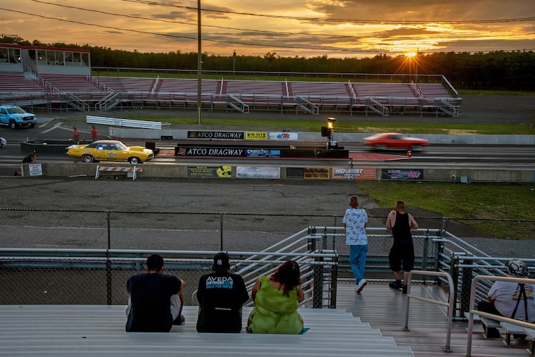 At Atco Dragway, a dozen or so spectators sat in stands that can easily hold hundreds, watching everything from BMWs to Harley Davidson motorcycles tear down the track on a Tuesday evening in July. The quarter-mile drag strip could be closing after 60 years, with the possibility that it will be redeveloped as an auto auction facility.
