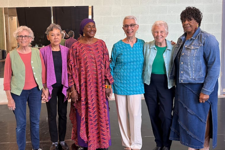 The cast of 'GrandWomen' includes Judith Palmer, Kim Nguyen, Tiguida Kaba, Rabbi Sheila Peltz Weinberg, Regina Coyne, and Hilda Campbell.