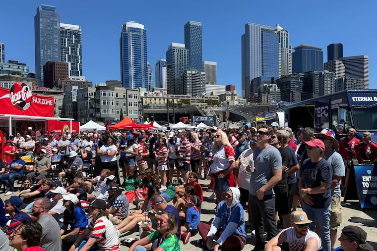 A big crowd of U.S. fans gathered at a viewing party in downtown Seattle on Thursday.