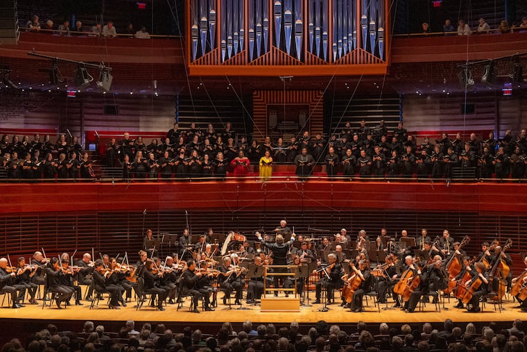 Yannick Nézet-Séguin leads the Philadelphia Orchestra, Philadelphia Symphonic Choir and vocal soloists in Beethoven's 'Symphony No. 9' in Marian Anderson Hall, May 23, 2025.