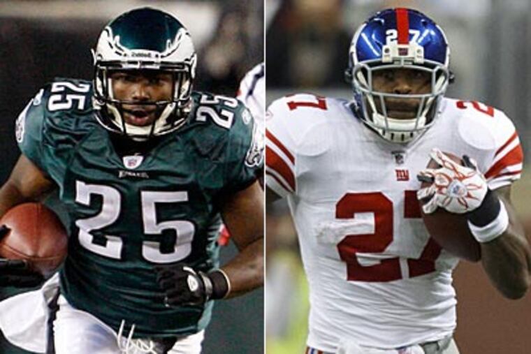 LeSean McCoy and Brandon Jacobs lead their teams' rushing games. (Staff and AP Photo)