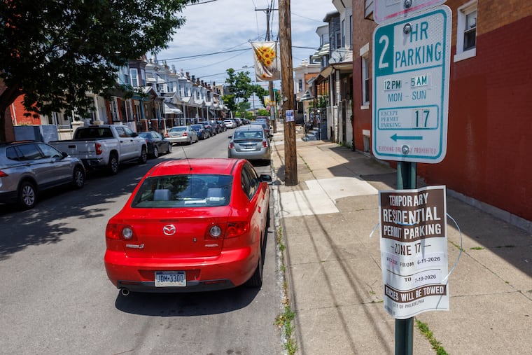 Temporary Residential Permit Parking sign on pole along N. 30th Street and Oxford Street last week. Philadelphia Parking Authority is in the area ticketing and enforcing during FIFA Fan Festival at Lemon Hill. In addition to parking restrictions, rideshare apps have been blocked in specific areas around Fan Festival. On Thursday, the city announced it will reduce the geofence border.