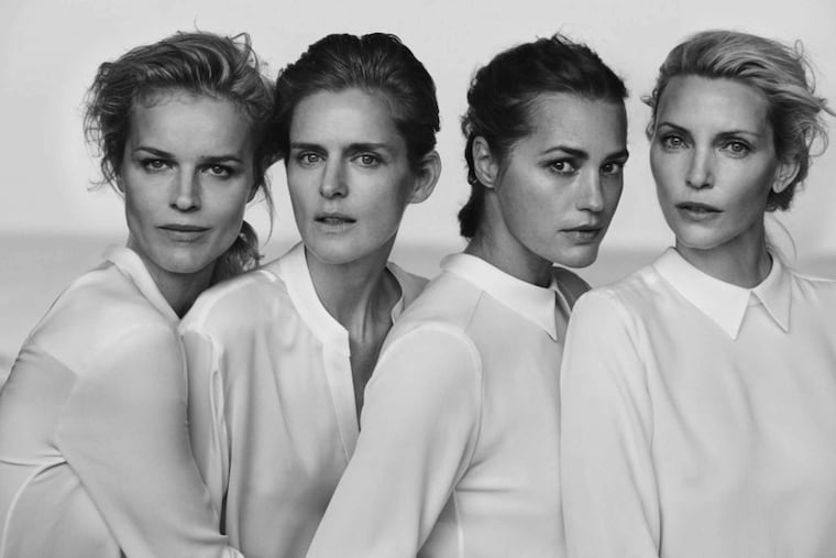 Ads for the New Normal, Giorgio Armani's new womenswear line, feature photographs by Peter Lindbergh of models, from left, Eva Herzigova, Stella Tennant, Yasmin Le Bon and Nadja Auermann.