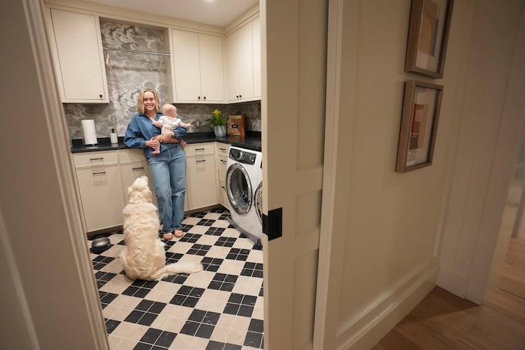 Nicole Gerlinger enjoys having a pocket door on her laundry room. It's usually open, but she closes it when guests come over.