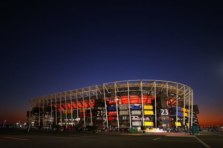 Stadium 974, a host venue for the FIFA Qatar 2022 World Cup, during the FIFA Arab Cup Qatar 2021 on Dec. 5, 2021, in Doha, Qatar.