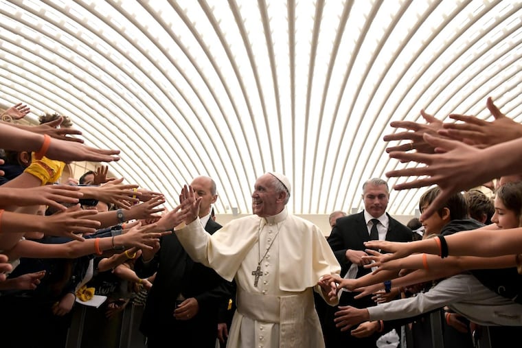 Pope Francis — shown during an audience for middle schoolers belonging to the “Cavalieri” group, which promotes Christian life, in the Paul VI Hall, at the Vatican on June 2 — is a radical moderate trying to create a climate for dialogue.