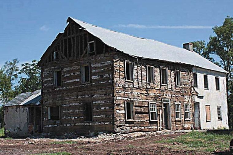 This is a pic of the 18th century log structure that was discovered beneath the modern façade of a farmhouse on the Hatfield property known as the Bishop Tract. The house dates back to about 1750-60. Back then, it was the home of the Rev. John Funk, who was a leader of the Funkites, a dissident group of Mennonites who broke from the church because of a disagreement over the Revolutionary War.
Please credit Lou Farrell
