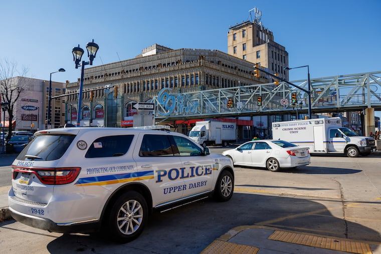 Upper Darby police investigate a stabbing on Tuesday morning at the 69th Street Terminal.