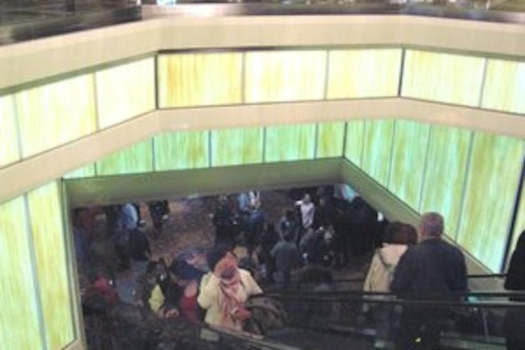 An escalator wall at Ceasars Atlantic City casino is an exampleof how CeeLite's LEC technology can be used.