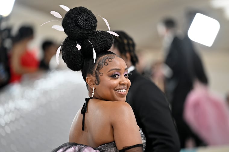 Quinta Brunson attends The Metropolitan Museum of Art's Costume Institute benefit gala celebrating the opening of the "Karl Lagerfeld: A Line of Beauty" exhibition on Monday in New York.
