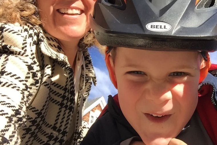 The author and her son on Election Day 2016.