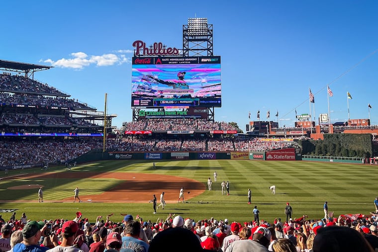 Blue skies and a sea of red at Citizens Bank Park on Oct. 5, 2024.